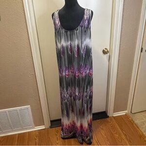 Just Love Purple and Black Patterned Maxi Dress